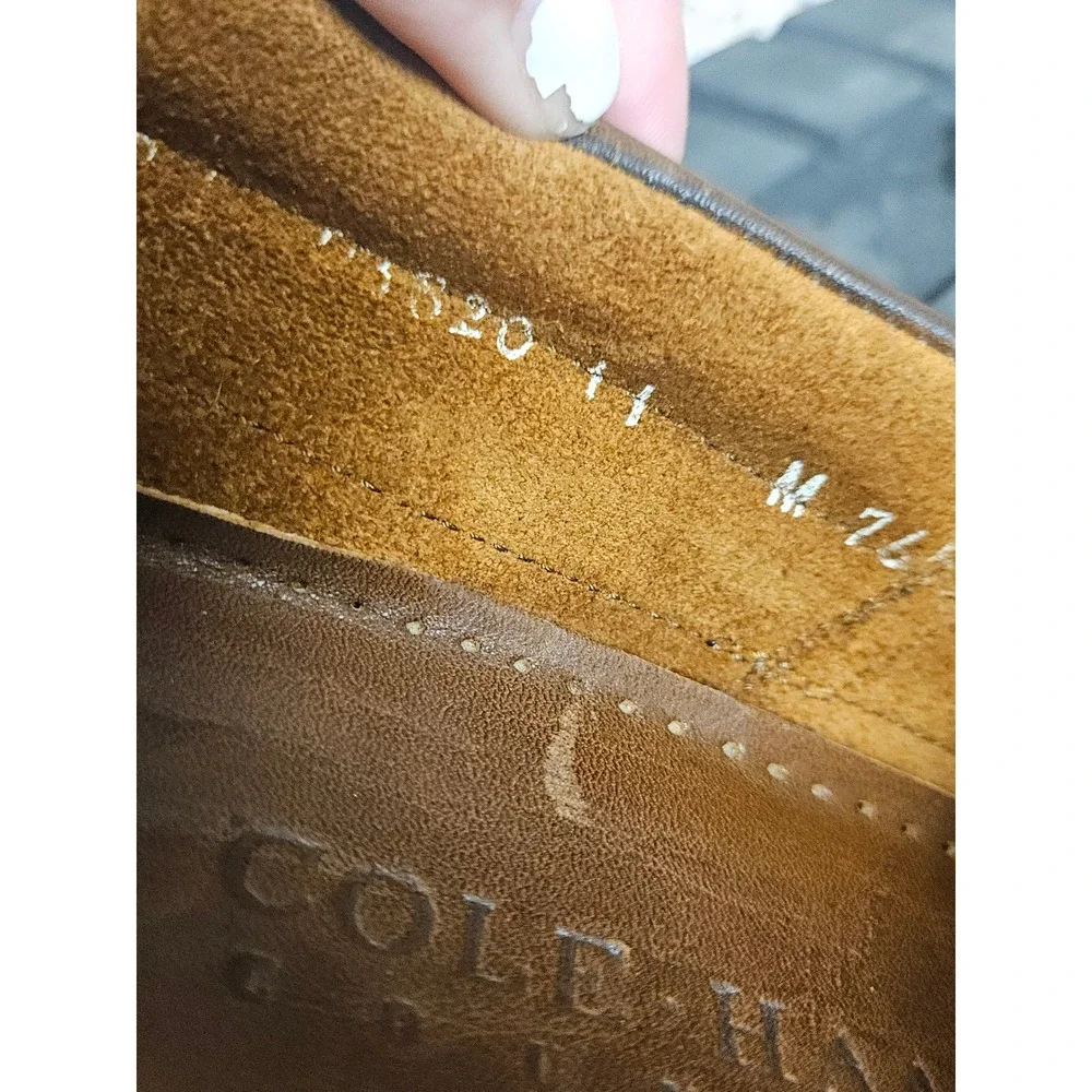 Cole‎ Haan Country Mens Brown Leather Boat Shoes Handsewn Moc Toe Loafers Flex